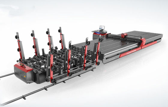 Tam Otomatik Yüksek Hızlı 200m / dak CNC Cam Kesme Makinesi Cam Yükleme Tablosu